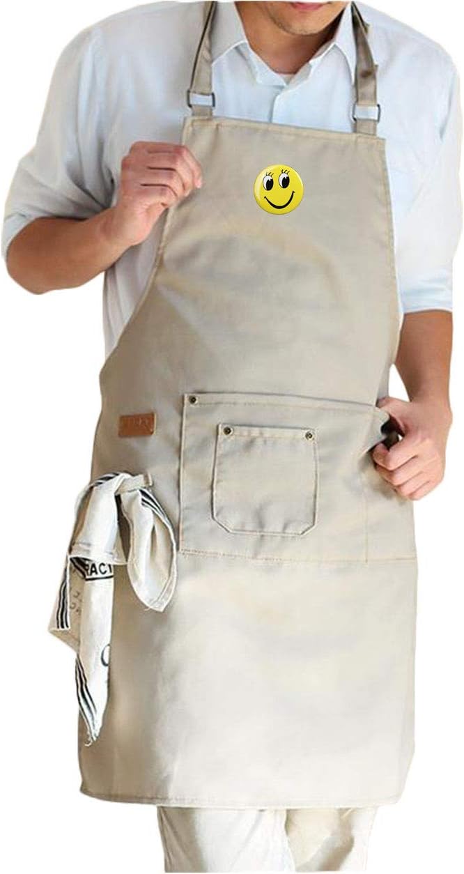 jffcestore 可调节专业级厨师围裙烹饪围裙,适用于厨房,烧烤,烧烤,带